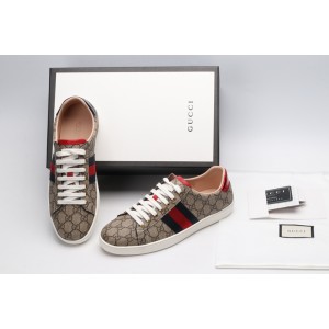 Gucci Ace GG Supreme Low-Top Sneaker Beige