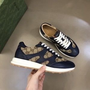 Gucci Blue Beige Canvas Shoes